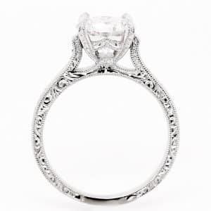 Vintage hand engraved engagement ring