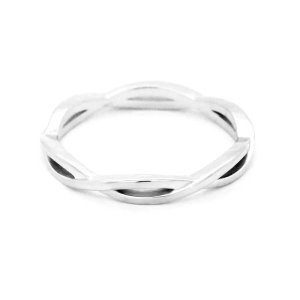Braided modern wedding ring