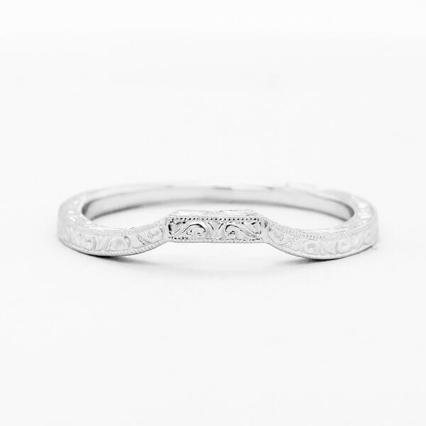 Curved antique wedding band