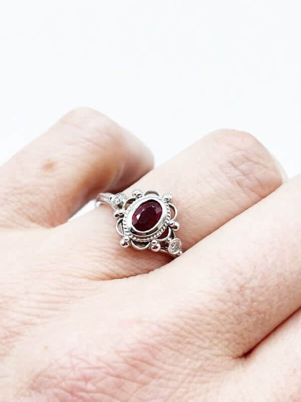 Intricate vintage ruby ring