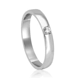 Single diamond wedding band