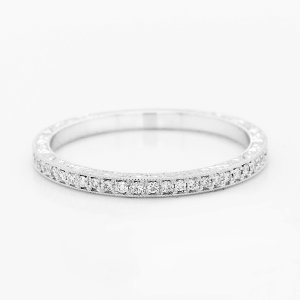 Straight diamond wedding band