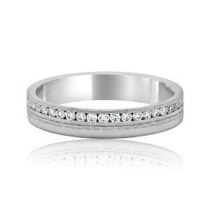 Unique and modern diamond flat band for women