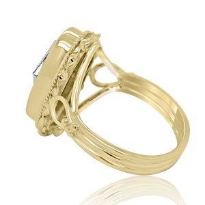 Victorian Onyx and Diamond Ring 14k