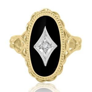 Victorian inspired yellow gold right hand ring