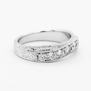 Vintage Engraved Diamond Band OroSpot