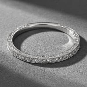 straight vintage diamond band art deco pave diamonds engraved milgrain orospot