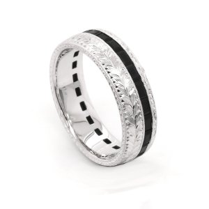 Art Deco engraved Men's Band