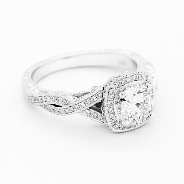 Braided vintage engagement ring