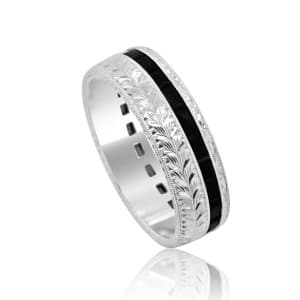 Vintage onyx men's wedding ring