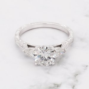 Three stone antique ring