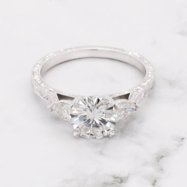 Three stone antique ring