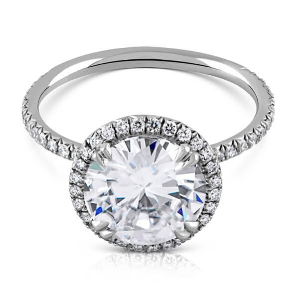 Lab diamond halo ring