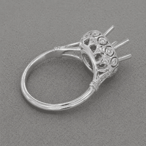art deco sphere halo ring setting with bubble diamond design and shank diamonds orospot