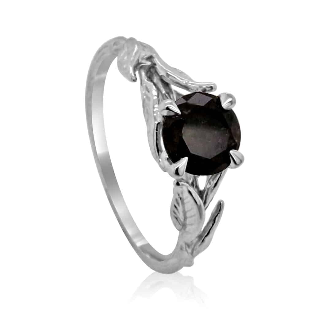 floral leaf diamond ring