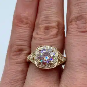 Forever One Moissanite Vintage Ring