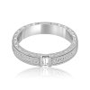 Diamond baguette vintage wedding band