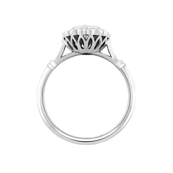 Edwardian halo diamond ring
