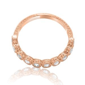 Bezel diamond engraved band