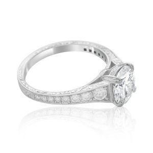 Tapered filigree engagement ring by OroSpot