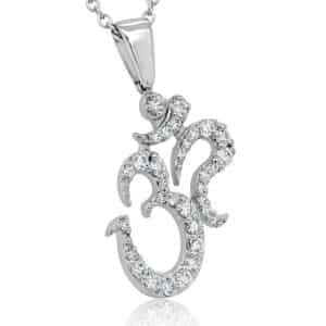 Hindu diamond aum om pendant