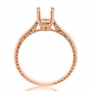 Double prong antique ring setting