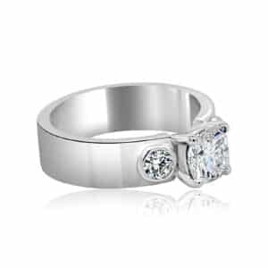 Modern moissanite engagement ring