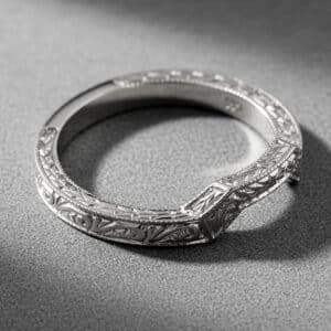 curved vintage wedding enhancer band hand engraved contour ring orospot