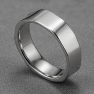 unique wavy mens wedding band uneven organic shape comfort fit polished gold ring orospot