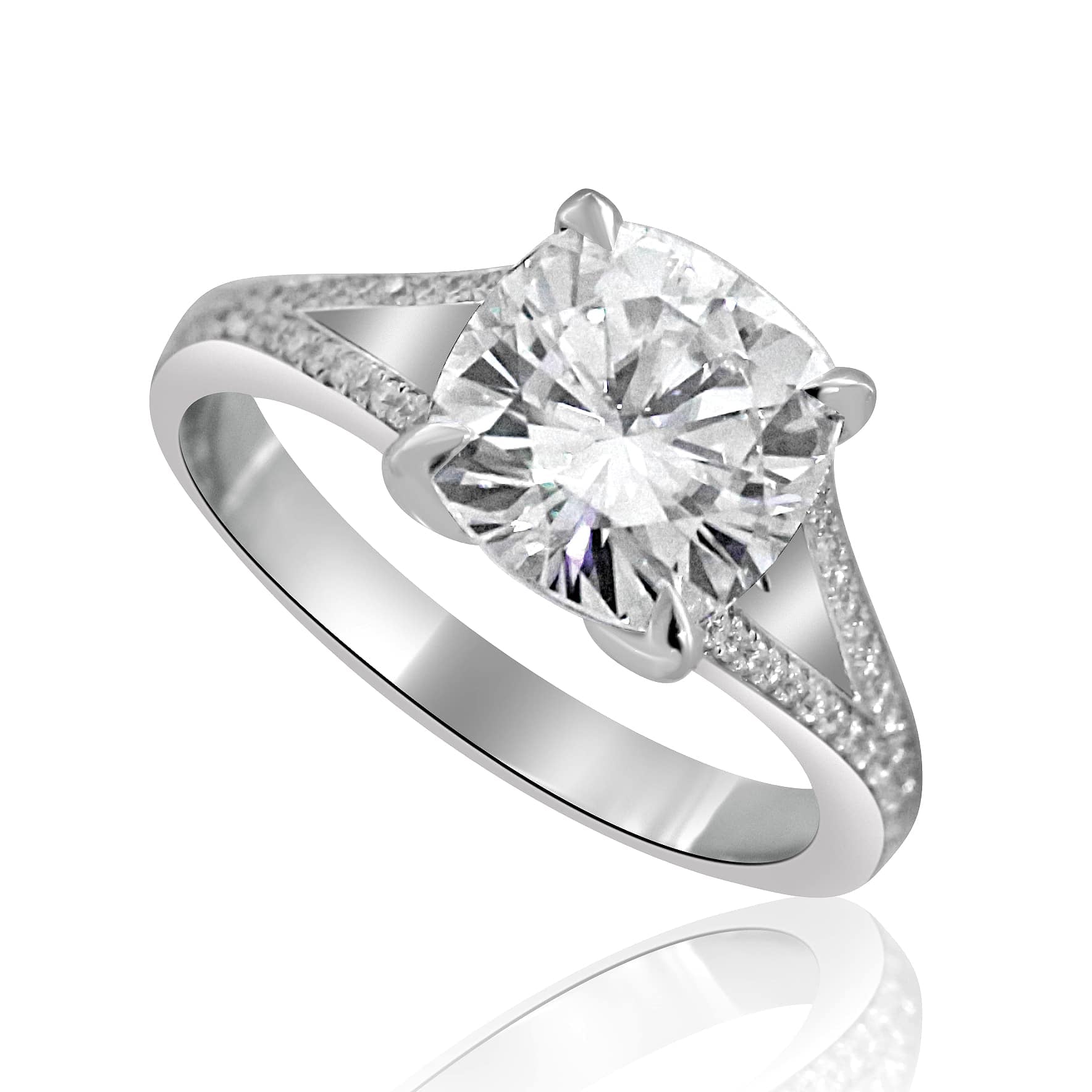 Elegant cushion diamond ring