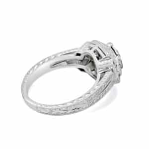 Art deco engraved diamond ring