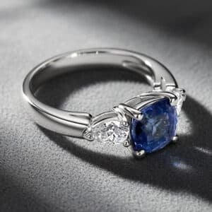 cushion sapphire pear diamond ring vintage style engagement ring orospot