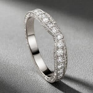 art nouveau pave diamond wedding band vintage engraved enhancer ring orospot