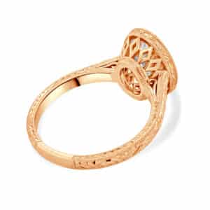 hand engraved oval diamond ring - OroSpot - Chicago