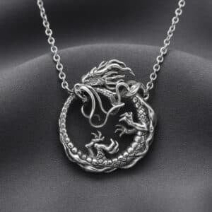 Ouroboros dragon pendant symbolizing eternity and transformation by OroSpot.