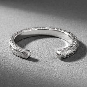 engraved open ring spacer vintage hand engraved contour guard orospot