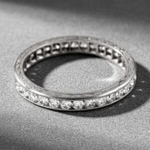 antique channel diamond eternity band hand carved wheat engraving natural diamonds orospot