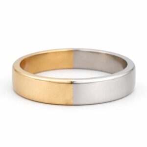 modern men's wedding band combining 18k yellow gold and platinum solid 5.5mm band