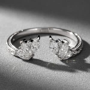 vintage tiara curved diamond band engraved milgrain ring enhancer orospot